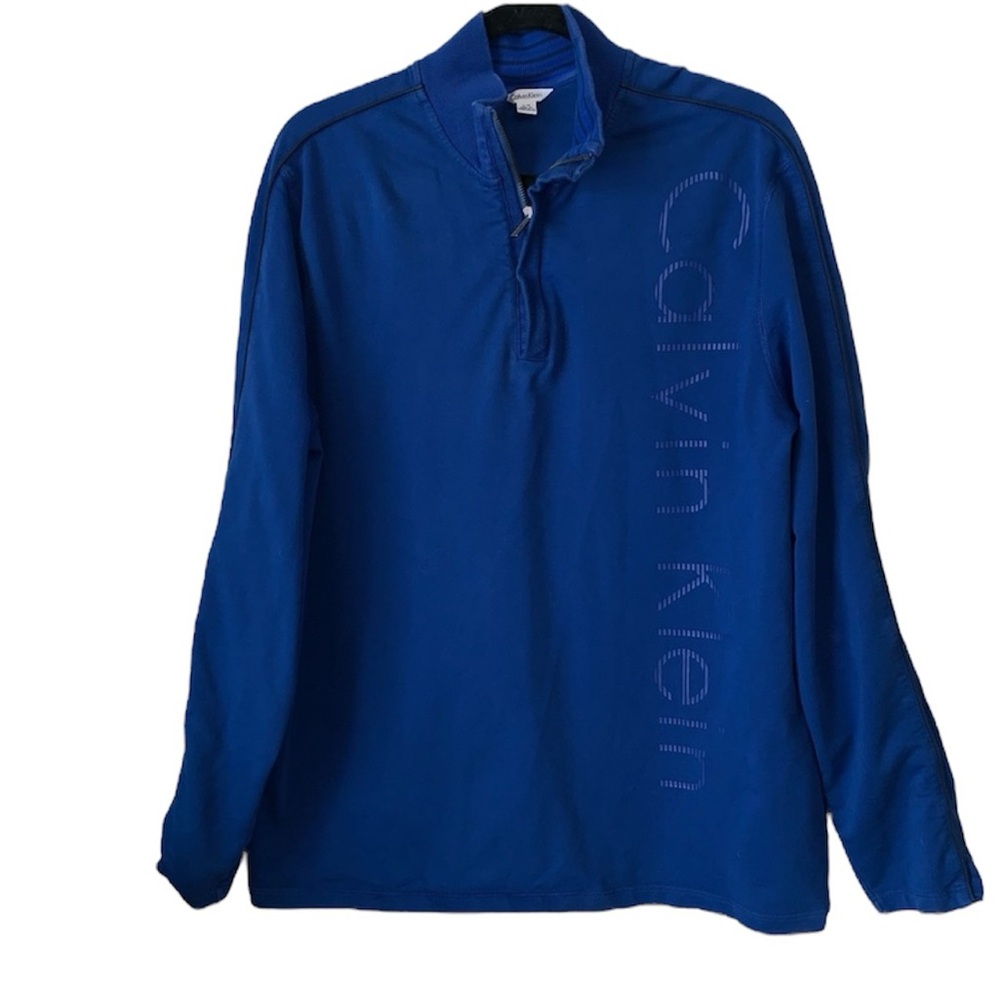 Calvin Klein Blue 3/4 Zip Long Sleeve Large